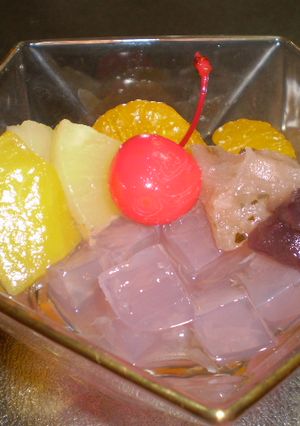 桜寒天のフルーツあんみつ♪-レシピのメイン写真