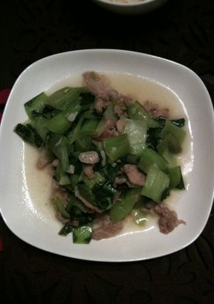 チンゲン菜と豚肉の塩炒め-レシピのメイン写真