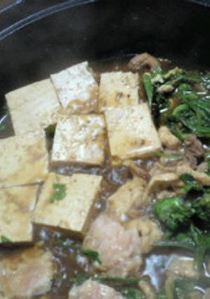 鶏肉･春菊･豆腐の甘辛煮-レシピのメイン写真