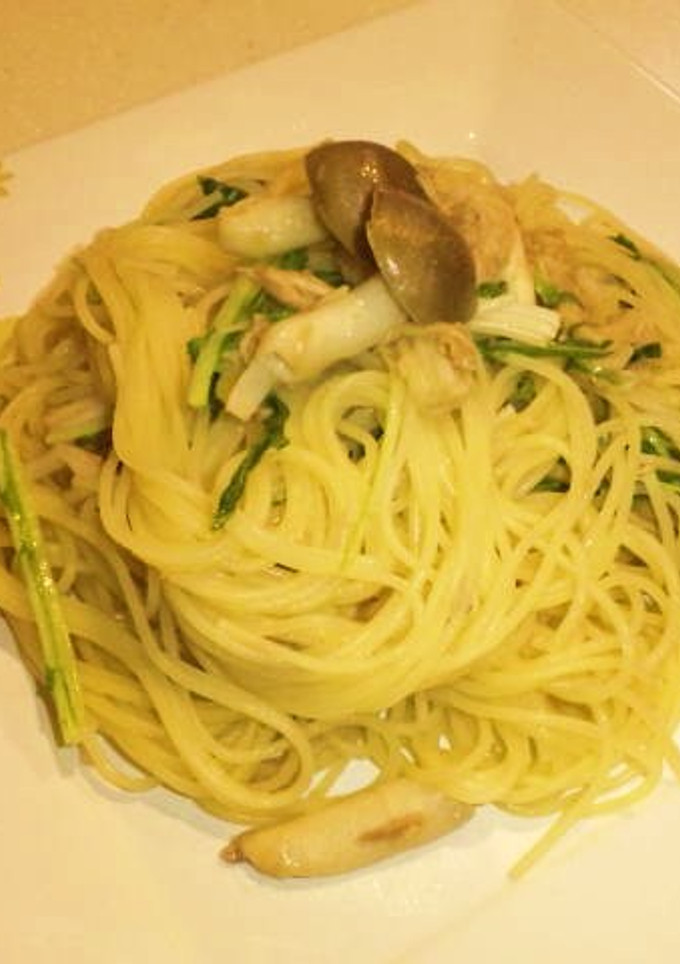 早いやん！水菜ときのことツナの和風パスタ-レシピのメイン写真