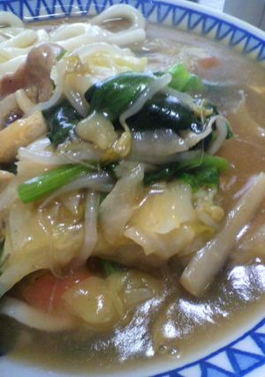 妊婦ｺﾞﾊﾝ☆ｶﾚｰ餡掛けうどん-レシピのメイン写真