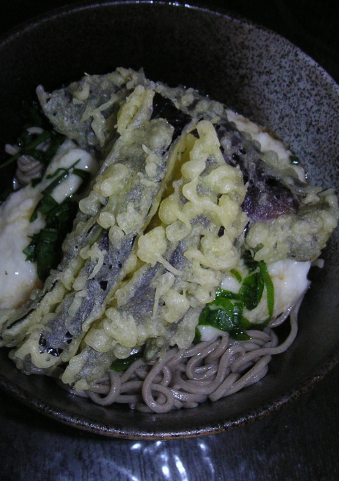 茄子天とろろ蕎麦-レシピのメイン写真