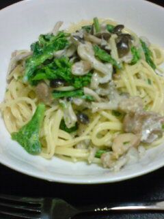 菜の花と鶏のクリームパスタ-レシピのメイン写真