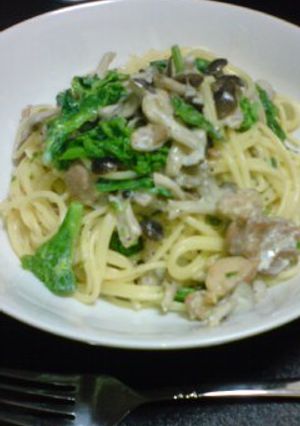 菜の花と鶏のクリームパスタ-レシピのメイン写真