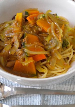 野菜たっぷりのカレースープパスタ♪-レシピのメイン写真