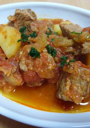 圧力鍋で☆豚モモ肉のトマト煮込み-レシピのメイン写真