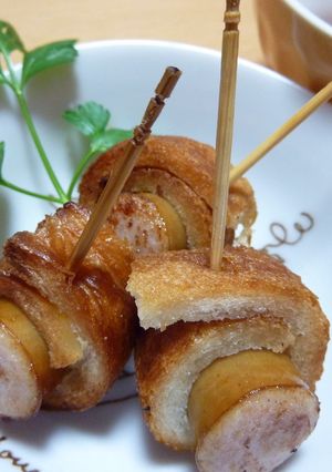 おつまみやお弁当に♪ウインナーのパン巻揚-レシピのメイン写真
