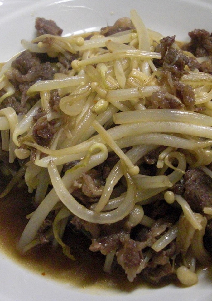 牛肉とのえのきの甘辛炒め（なめたけ風味）-レシピのメイン写真