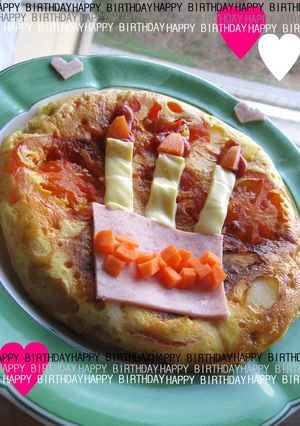 辛党派に捧ぐ❤炊飯器でケーキ風オムレツ❤-レシピのメイン写真
