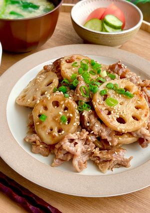 今夜の晩御飯に♩豚こま肉と蓮根の甘酢炒め-レシピのメイン写真