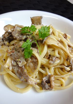 種入りマスタードで☆牛肉と舞茸のパスタ-レシピのメイン写真