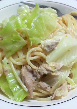 ツナとキャベツの味噌マヨパスタ-レシピのメイン写真
