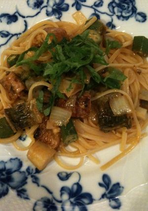 うなぎのパスタ　ちょとナポリタン風-レシピのメイン写真