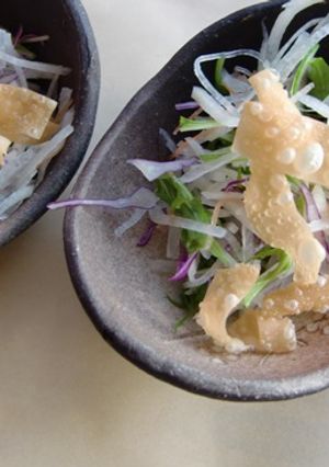 「しゅうまいの皮を乗せた、大根サラダ」-レシピのメイン写真
