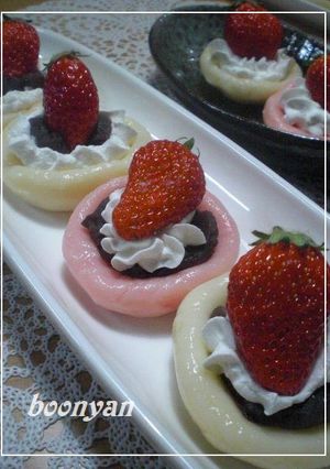 白玉オンザ…あん座イチゴ(｡￫ˇ艸￩)-レシピのメイン写真