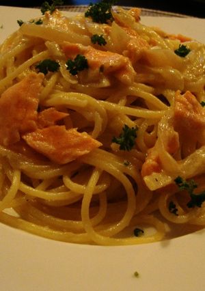 サーモンと玉ねぎのクリームパスタ-レシピのメイン写真