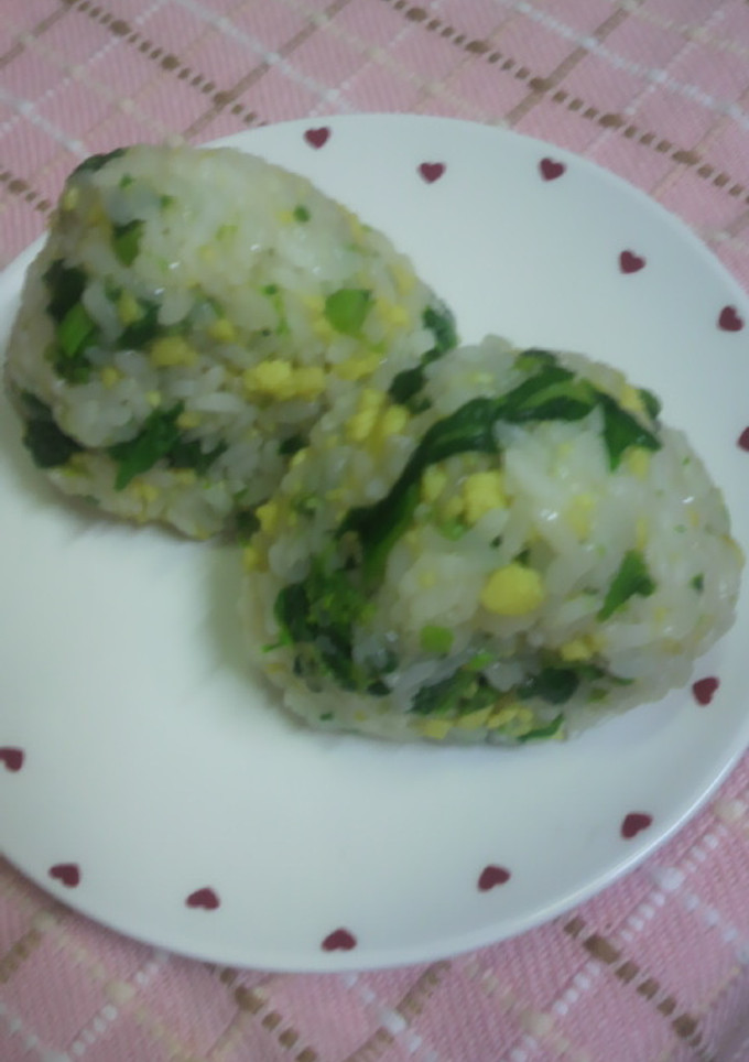 菜の花と炒り卵のおにぎり-レシピのメイン写真