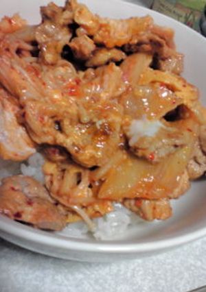 豚キムトロトロたまご◇どんぶり-レシピのメイン写真