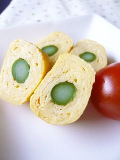 お弁当に☆アスパラ入りの卵焼き-レシピのメイン写真