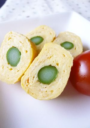 お弁当に☆アスパラ入りの卵焼き-レシピのメイン写真