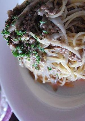 ゴボウが決めての白いミートソースパスタ-レシピのメイン写真