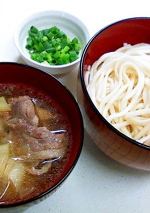 鴨ねぎつけ麺(うどん）　～温汁冷麺で～-レシピのメイン写真