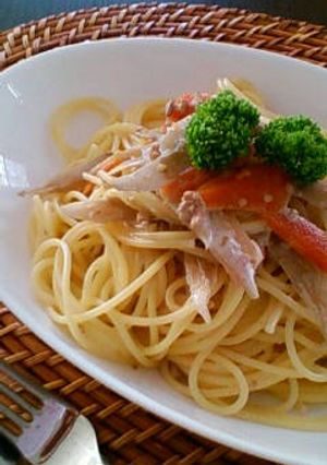 残り物リメイク☆鶏ごぼうのクリームパスタ-レシピのメイン写真