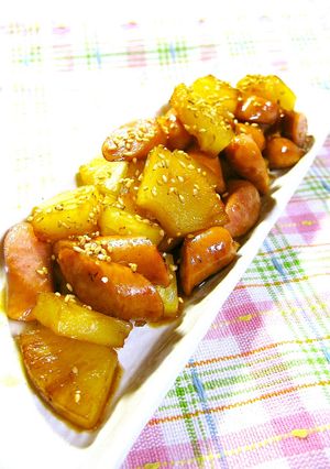 お弁当＆おつまみにパイン＆ウインナー炒め-レシピのメイン写真