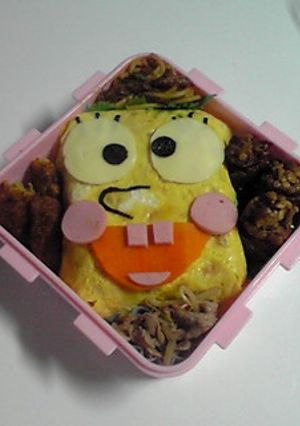 ＊オムライスでスポンジボブキャラ弁＊-レシピのメイン写真