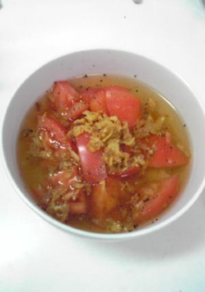一人ランチに♪トマトのっけスープ飯-レシピのメイン写真