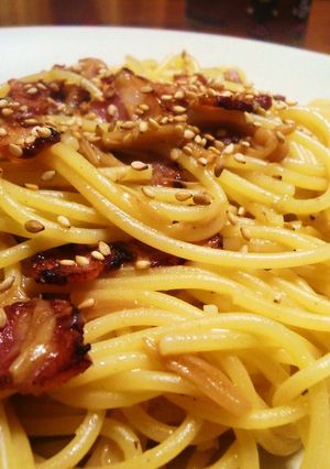 なめたけベーコンのパスタ✿柚子胡椒風味-レシピのメイン写真