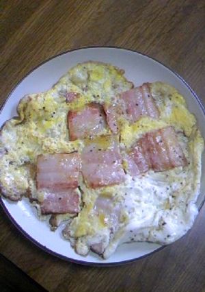 ブロックベーコンの卵とじ-レシピのメイン写真