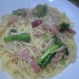 菜の花のペペロンチーノ(エノキ入り)