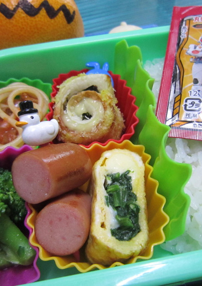 ㋻子供弁当☆ほうれん草とチーズの玉子巻き-レシピのメイン写真