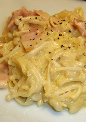 パスタいらずなエノキのカルボナーラ-レシピのメイン写真