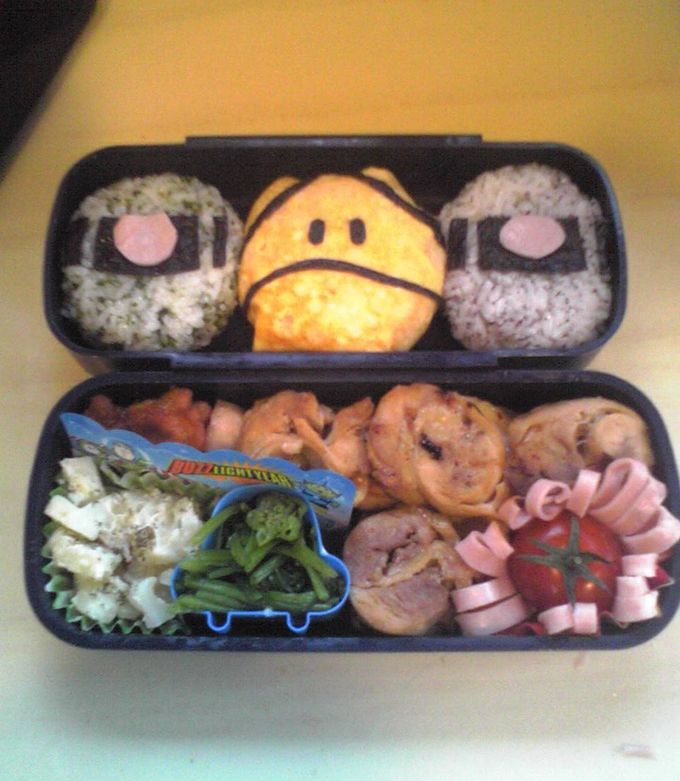 【キャラ弁】ガンダムその１（ハロ＆ザク）-レシピのメイン写真