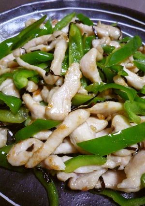 鶏胸肉とピーマンの塩昆布炒め-レシピのメイン写真