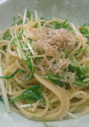 サラダ感覚★水菜とシラスのパスタ-レシピのメイン写真