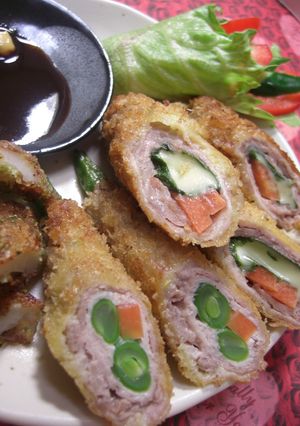 ✿薄切り肉の 巻き巻き トンカツ✿-レシピのメイン写真