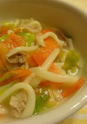 犬ごはん「野菜たっぷり豚肉うどん」-レシピのメイン写真