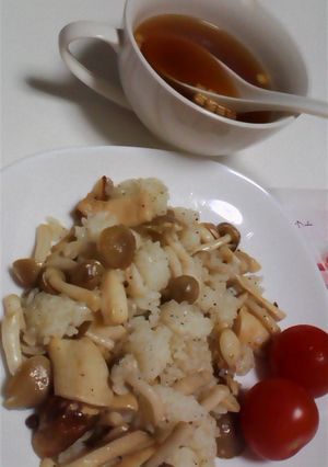 3分！シンプルだけどおいしいきのこ焼飯♪-レシピのメイン写真