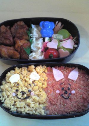 【キャラ弁】プーさん&ピグレット-レシピのメイン写真