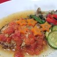 ルクエでトマトの煮込み豆腐ハンバーグ