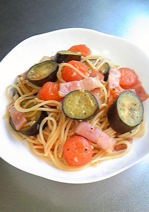 なすとベーコンのトマトパスタ-レシピのメイン写真