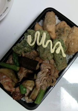 ～アスパラとなす～肉炒め in 丼弁当-レシピのメイン写真