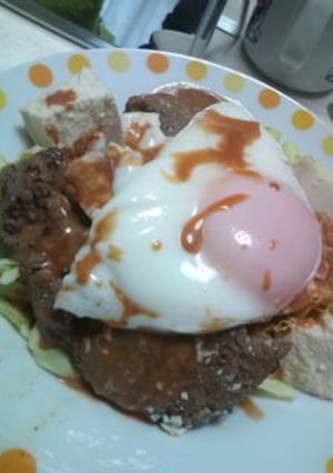 ロコモコ風にしたハンバーグ丼-レシピのメイン写真