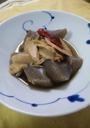 コンニャクとツナのめんつゆ煮-レシピのメイン写真