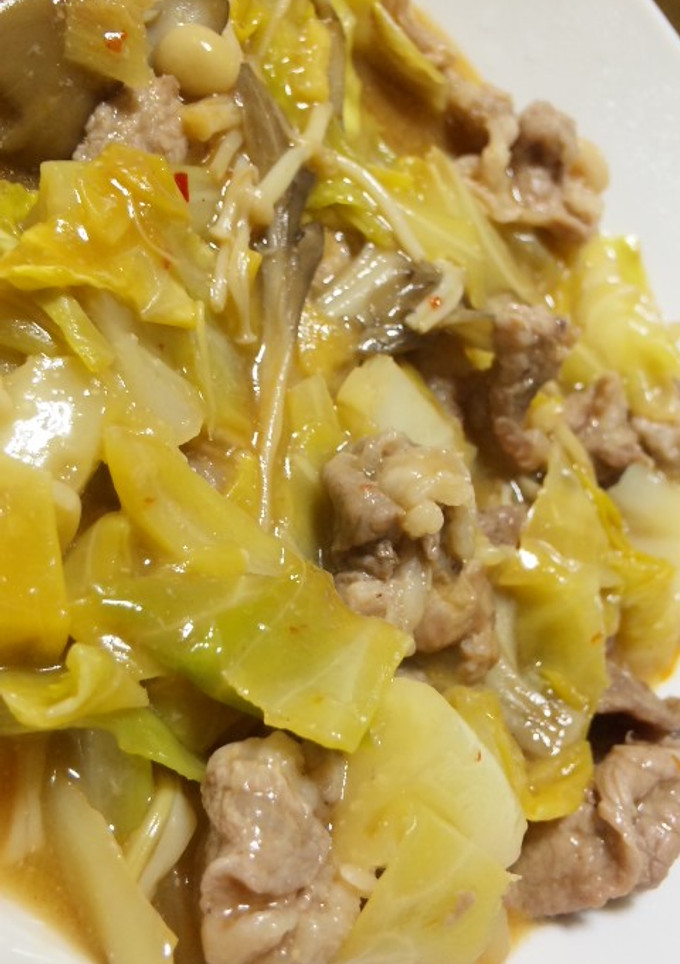 蒸して絡める!中華風味噌だれ豚肉キャベツ-レシピのメイン写真