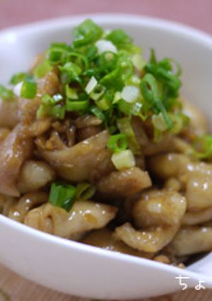 ヨシダグルメソースで「鶏皮の生姜炒め」-レシピのメイン写真