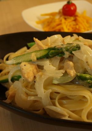 新たまねぎとアスパラのツナクリームパスタ-レシピのメイン写真